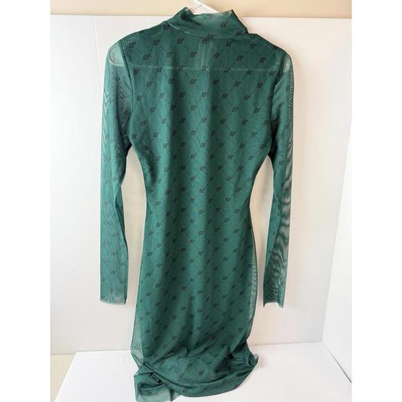 Baum und Pferdgarten Jolain Harlequin Green Long Sleeve Mesh Midi Dress Size‎ M - Picture 5 of 7